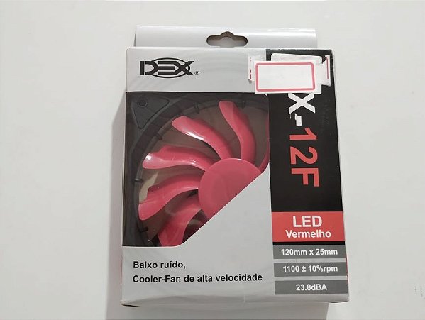 Cooler Fan 120mm com LED - DX-12F - Vermelho