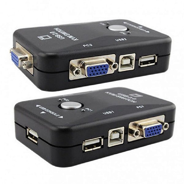 KVM Switch VGA Monitor 2 Portas com USB - KVM-2U