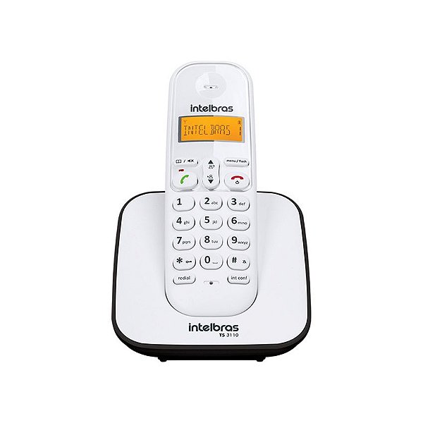 Telefone Sem Fio Intelbras TS3110 ID Branco com Preto