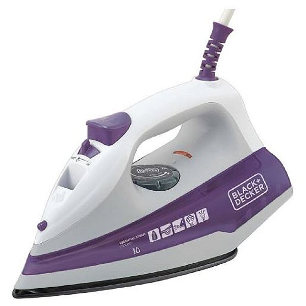 Ferro de Passar a Vapor Black & Decker FX1000 Base Antiaderente Roxo 220V