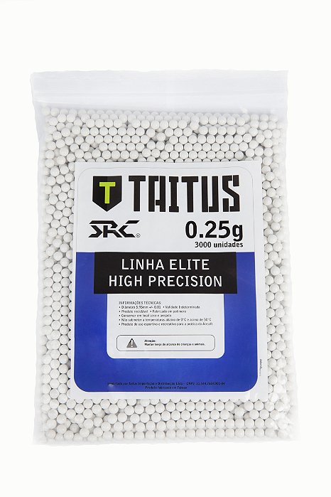 BBs SRC Taitus 0,25g Brancas – Pacote com 3000 bolinhas