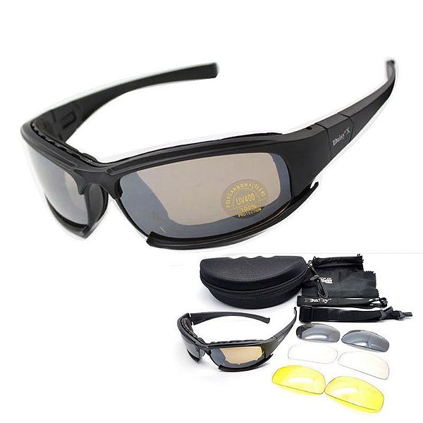 ÓCULOS DE PROTEÇÃO X7 COM 4 LENTES