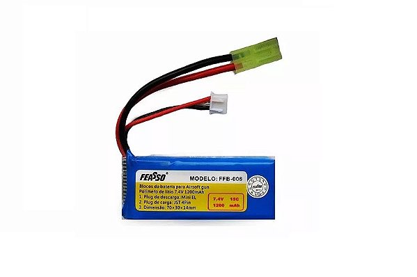 BATERIA LIPO FFB-006 7.4V 1200mAh - 15C