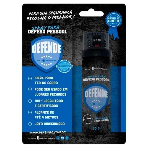 Spray para defesa pessoal tipo direcionador - Poly defensor
