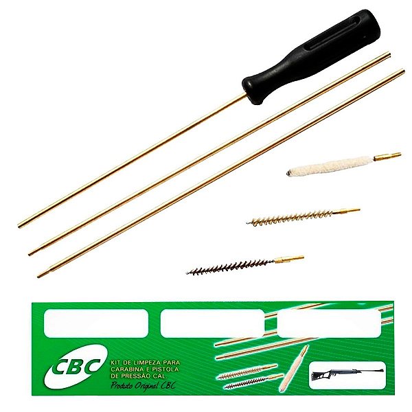 KIT DE LIMPEZA PARA CARABINAS DE PRESSÃO CAL. 4,5MM - CBC