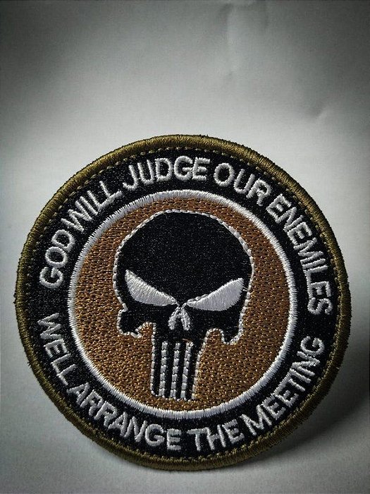 PATCH BORDADO GOD WILL JUDGE OUR ENEMIES PATCH - PONTO MILITAR