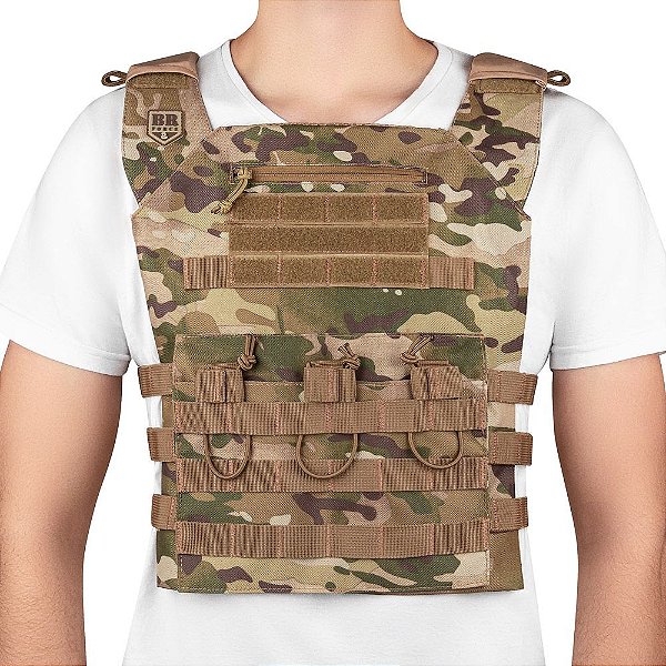 COLETE MODULAR COURAÇA PLATE CARRIER - BR FORCE - MULTICAM