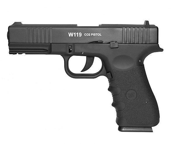 Pistola de Pressão  W119 Slide Metal  CO2 Wingun - 4,5mm + 25un CO2 12g