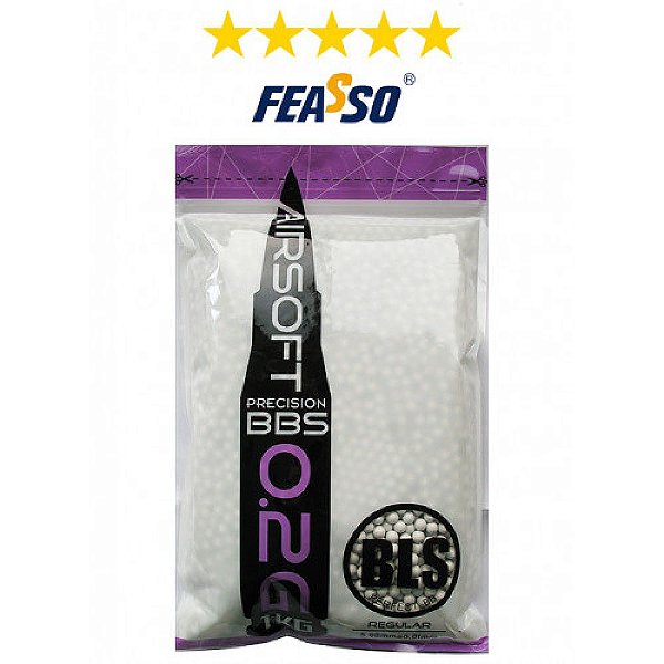 Bbs Bls Feasso 0,20g – Pacote  com 5000 bolinhas (1KG)