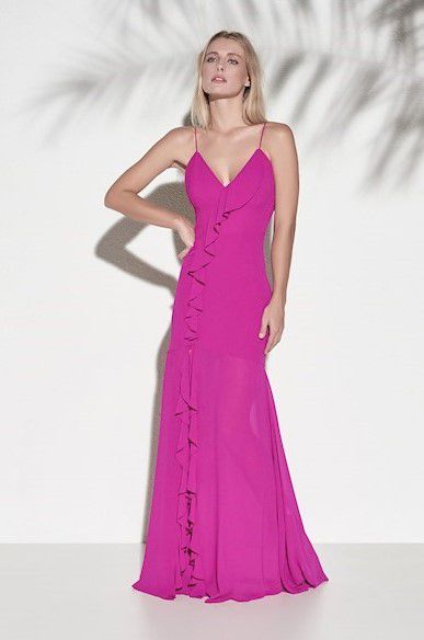 vestido longo de musseline