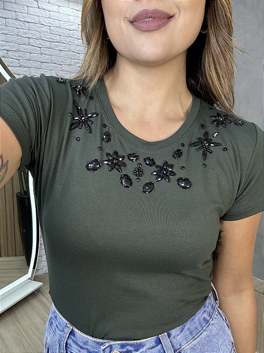 Tshirt Feminina Decote Redondo Gucci Lavínia