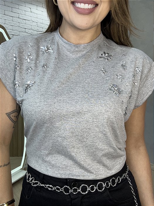 Blusa Muscle Cinza Mescla Anne