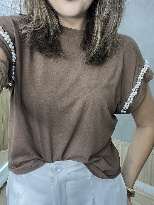 Blusa Muscle Marrom Gabriela