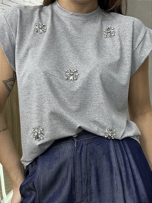 Blusa Muscle Cinza Mescla Celine