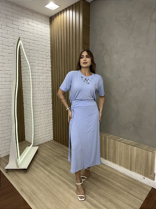 Saia Midi Azul