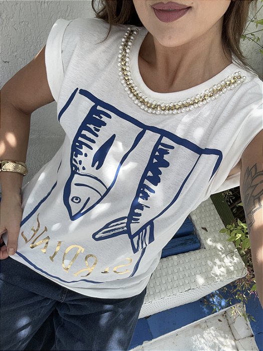 Tshirt Algodão Off White Sardine