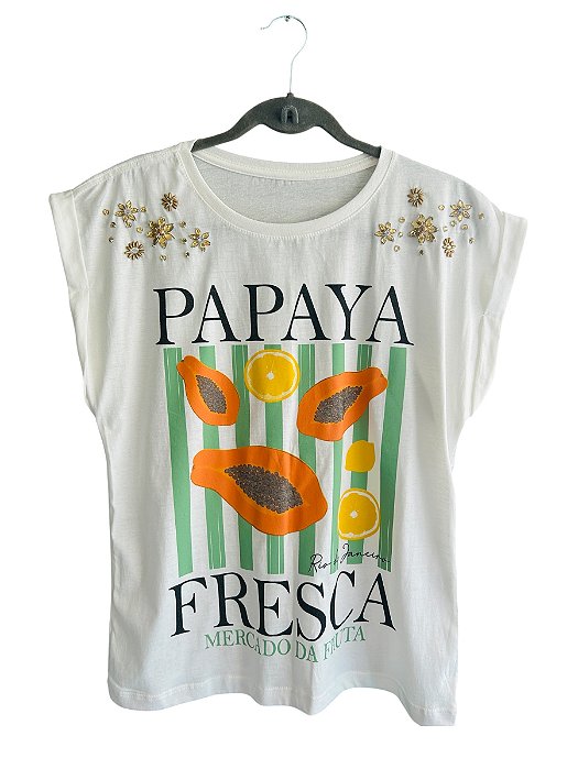 Tshirt Algodão Off White Papaya
