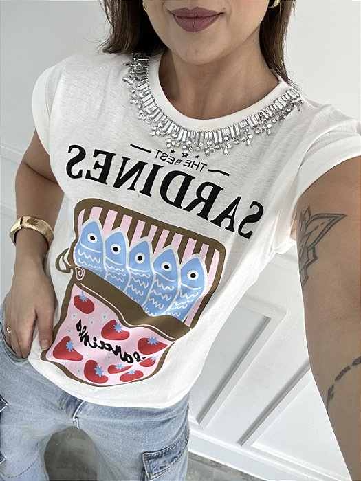 Tshirt Algodão Off White Sardine Tomates