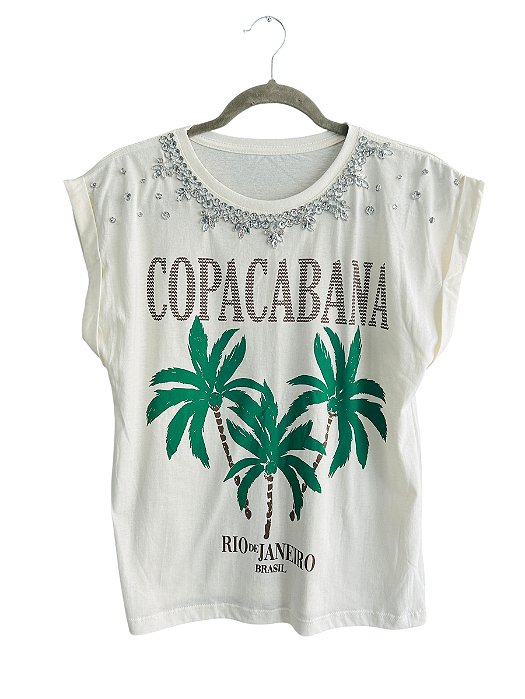 Tshirt Algodão Off White Copacabana Coqueiro