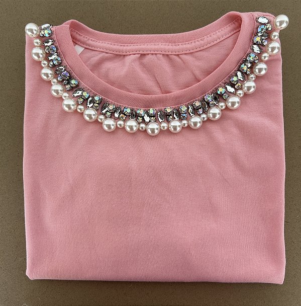 Baby Look Algodão Rosa Alessa