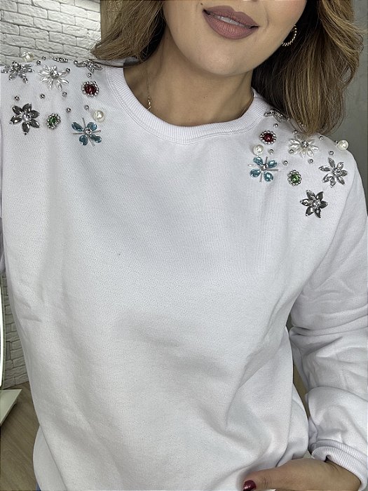 Moletom Feminino Branco Lexi