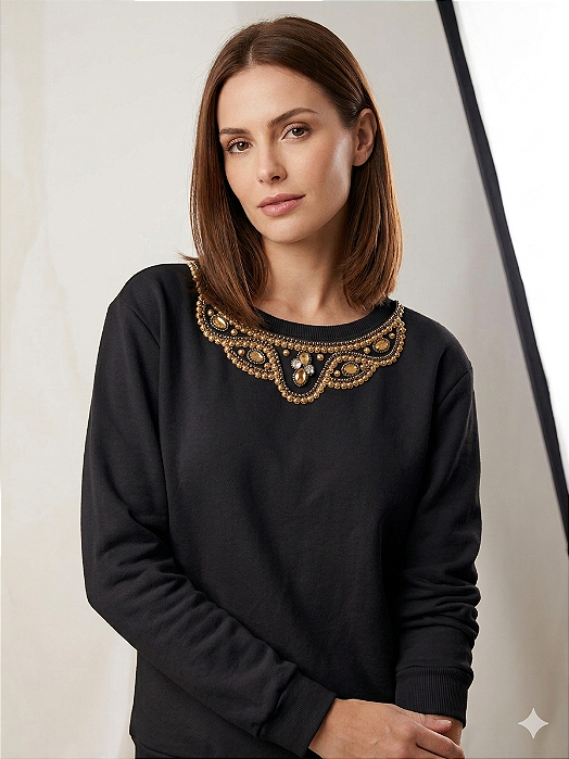 Moletom Feminino Athena Preto
