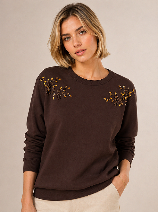 Moletom Feminino Marrom Soraya