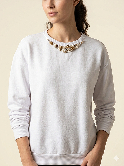 Moletom Feminino Branco Ally