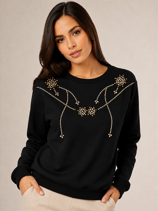 Moletom Feminino Preto Belle Nuit