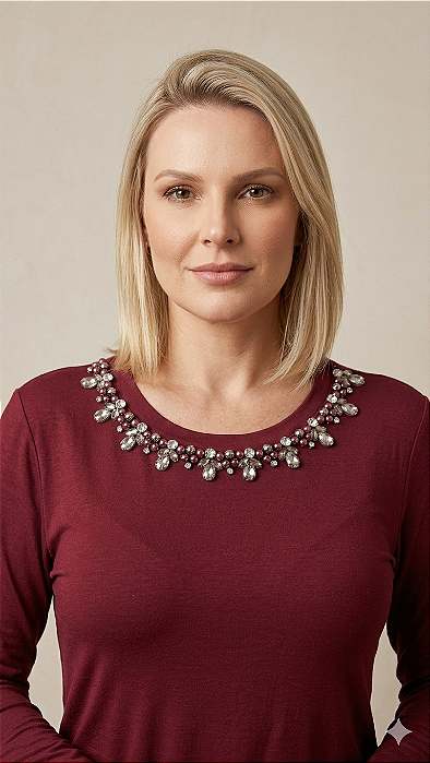 Blusa Feminina Manga Longa Vinho Diana