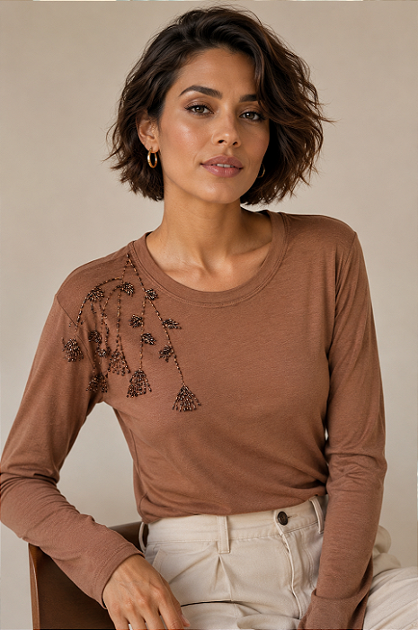 Blusa Manga Longa Arcon Poesia em Ramos