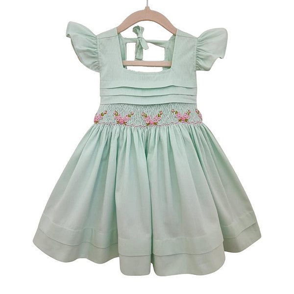 Vestido Infantil Casinha de Abelha Bella Flor - Verde
