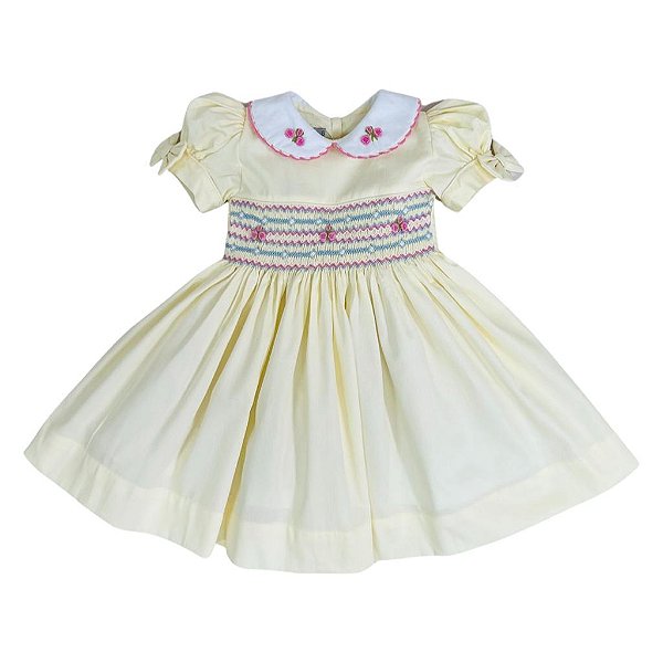 Vestido Infantil Casinha de Abelha Cissa - Amarelo Candy