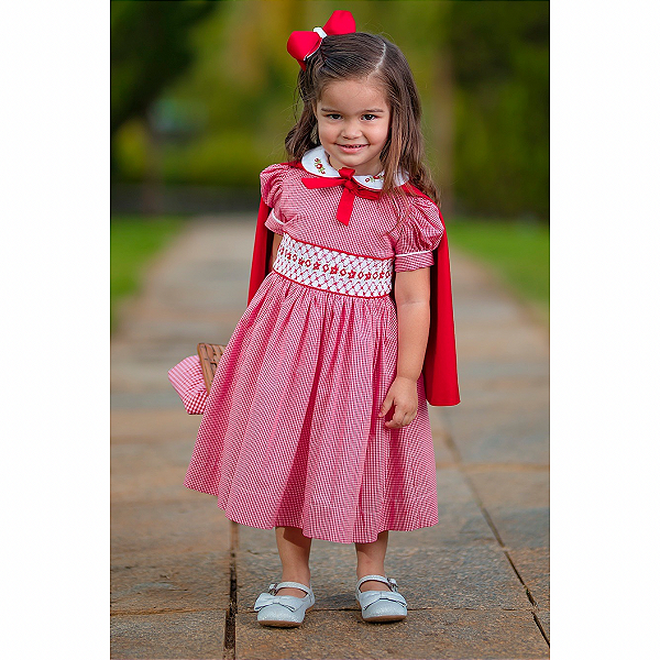 Vestido Chapeuzinho Festa Chapeuzinho Vermelho Luxo Fantasia