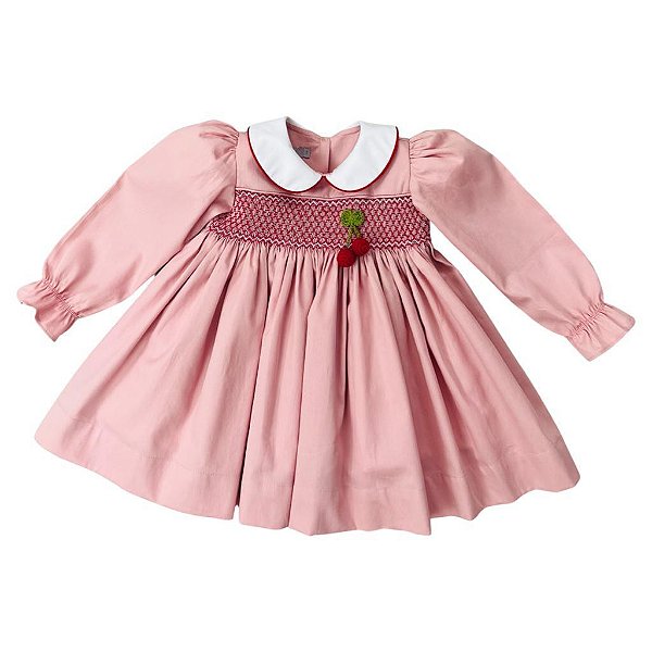 Vestido Infantil Casinha de Abelha Cereja Manga Longa - Rose - Little  Closet | A Sua Loja de Vestidos Infantis de Festa