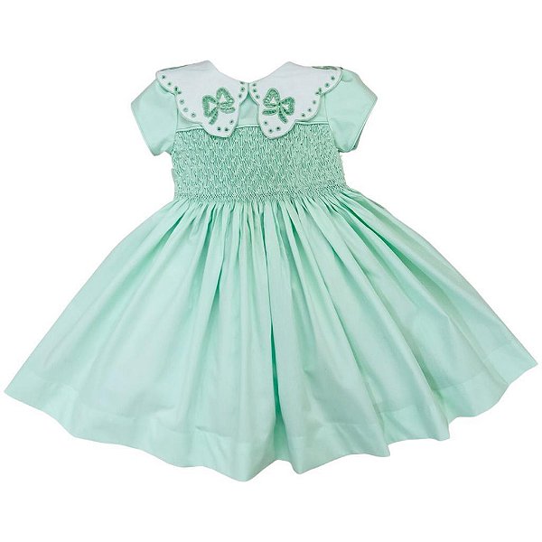 Vestido Infantil de Festa Casinha de Abelha Perola - Verde