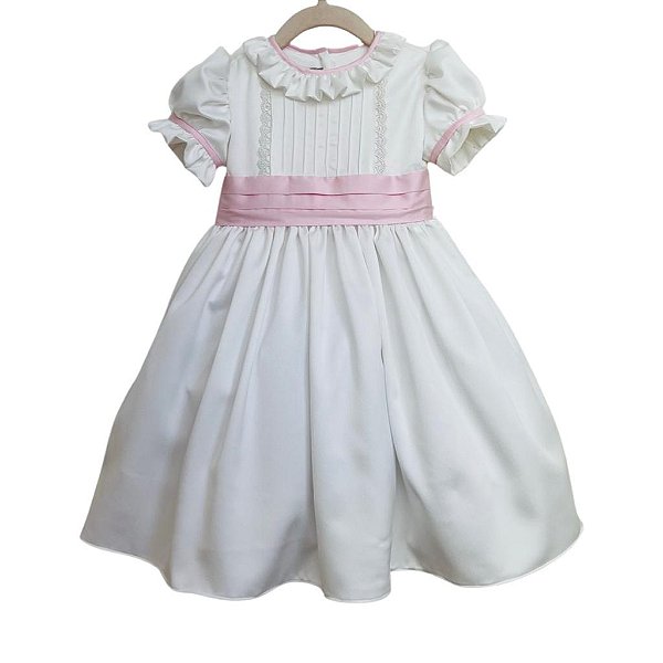 Vestido Infantil Branco de Luxo - Toulouse