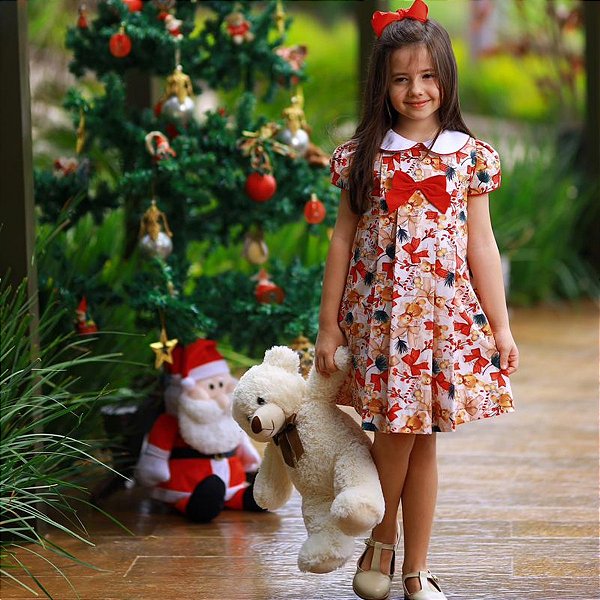 Vestido Infantil Ursinho Ted