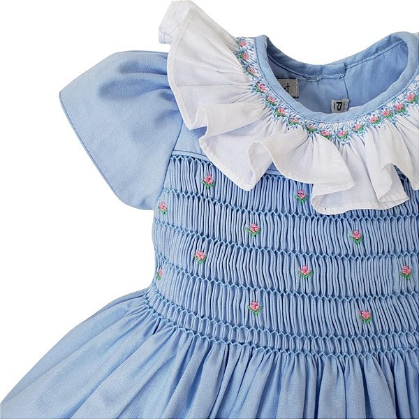 Boneca Little Me com roupa bordada em ponto smock - Little Closet