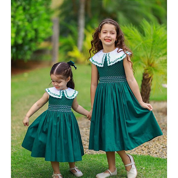 Vestido de Bebê Menina Floral Verde G