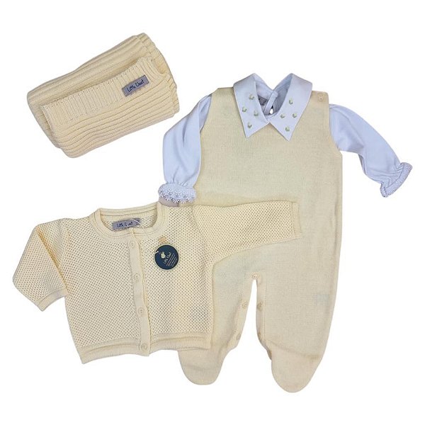 Boneca Little Me com roupa bordada em ponto smock - Little Closet