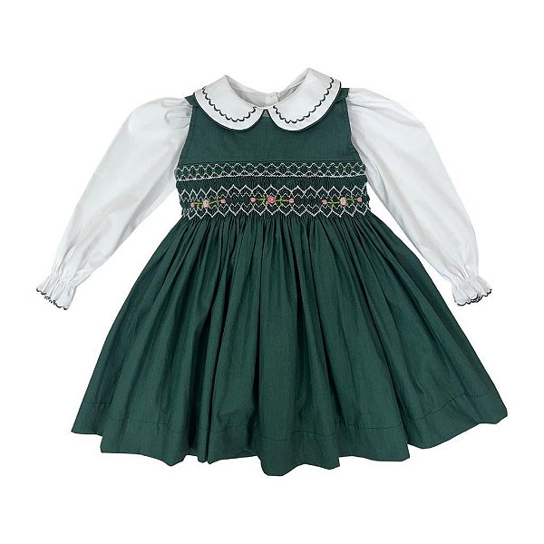 Vestido Infantil  Casinha de Abelha Salomé - Verde