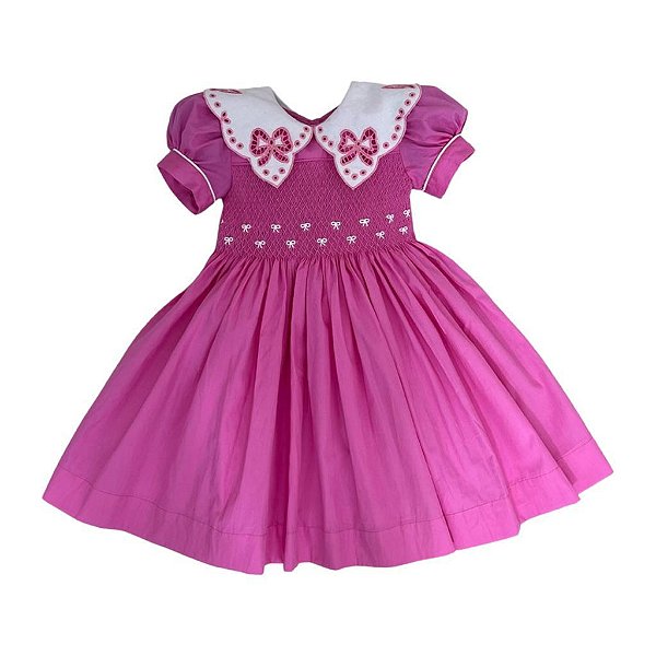 Vestido Infantil de Luxo Casinha de Abelha Eleonor - Rosa