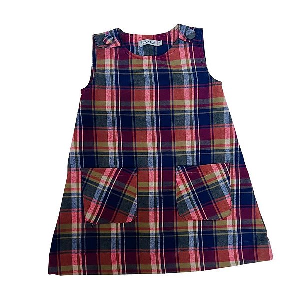 Vestido Infantil Trapézio Nena - Xadrez Azul - Little Closet | A Sua Loja  de Vestidos Infantis de Festa