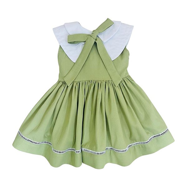 Vestido De Natal Infantil Verde Oliva - Gege