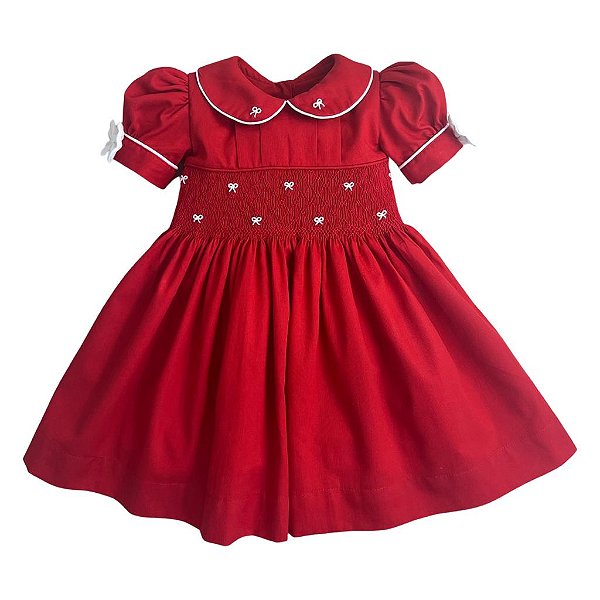 Vestido Infantil Casinha de Abelha Vermelho - Laçarote