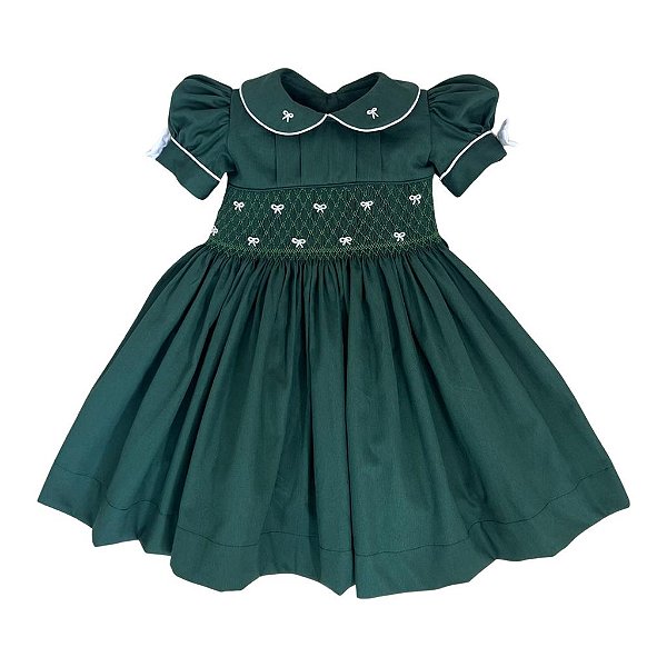 Vestido Infantil Casinha de Abelha Verde Bandeira - Laçarote