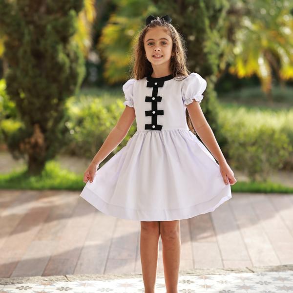 Vestido Infantil Classico Branco - Cambridge