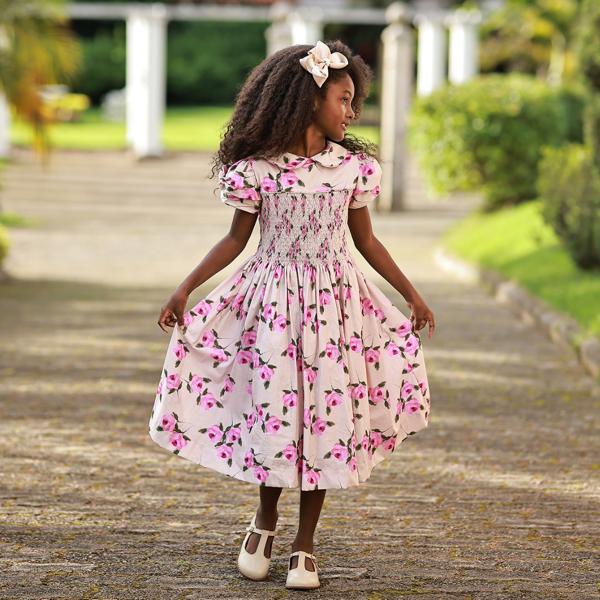 Vestido Infantil de Festa Floral  - Roseira