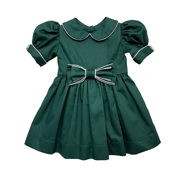Vestido Infantil Classico Verde - Oxford